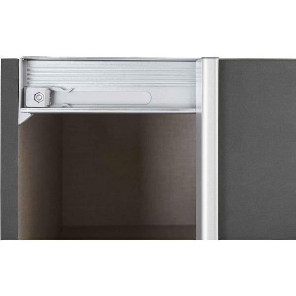 Dressing 360 cm lungime, 3 uși glisante, culoare gri antracit, oglinda pe mijloc, 210 cm înălțime - imagine 4