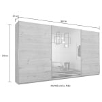 Dressing 360 cm lungime, 3 uși glisante, culoare gri antracit, oglinda pe mijloc, 210 cm înălțime - imagine 8