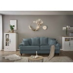Canapea fixă ~Dubai~, cu 4 locuri, 230 cm lățime, în stil modern, culoare turcoaz închis, material microfibra