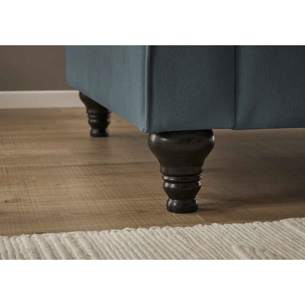 Canapea fixă ~Dubai~, cu 4 locuri, 230 cm lățime, în stil modern, culoare turcoaz închis, material microfibra - imagine 5