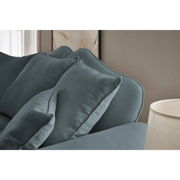 Canapea fixă ~Dubai~, cu 4 locuri, 230 cm lățime, în stil modern, culoare turcoaz închis, material microfibra - imagine 4