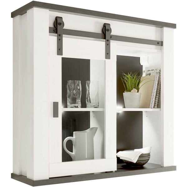 Dulapior bucatarie, 93 cm lățime, culoare alb-negru, 90 cm înălțime - imagine 2