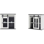Dulapior bucatarie, 93 cm lățime, culoare alb-negru, 90 cm înălțime - imagine 4