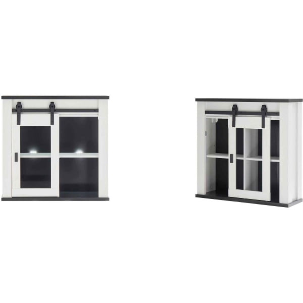 Dulapior bucatarie, 93 cm lățime, culoare alb-negru, 90 cm înălțime - imagine 4