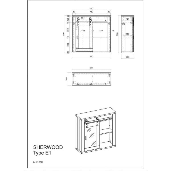 Dulapior bucatarie, 93 cm lățime, culoare alb-negru, 90 cm înălțime - imagine 7