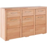 Comodă ~Woodsfera~ cu aspect modern, lemn masiv de stejar, 131 cm lățime - imagine 2