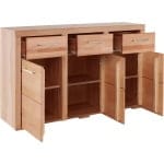 Comodă ~Woodsfera~ cu aspect modern, lemn masiv de stejar, 131 cm lățime - imagine 3