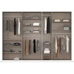 Dulap 315 cm lățime, 7 uși batante, culoare albă, compartimentare premium, mânere metalice, 229 cm inaltime - imagine 3