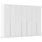 Dulap 315 cm lățime, 7 uși batante, culoare albă, compartimentare premium, mânere metalice, 229 cm inaltime - imagine 2