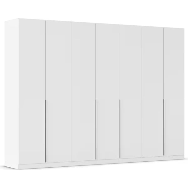 Dulap 315 cm lățime, 7 uși batante, culoare albă, compartimentare premium, mânere metalice, 229 cm inaltime - imagine 2
