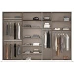 Dulap 315 cm lățime, 7 uși batante, culoare albă, compartimentare premium, mânere metalice, 229 cm inaltime - imagine 4