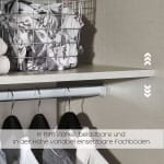 Dressing 271 cm lățime, 3 uși glisante, oglindă pe mijloc, culoare gri mătase, organizare premium, 229 cm inaltime - imagine 5