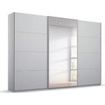 Dressing 271 cm lățime, 3 uși glisante, oglindă pe mijloc, culoare gri mătase, organizare premium, 229 cm inaltime - imagine 4