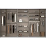Dressing 360 cm lățime, culoare stejar, 3 uși glisante, oglindă pe mijloc, compartimentare premium, înălțime 230 cm - imagine 3