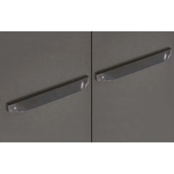 Dulap de colț 164/208 cm, reversibil, oglindă pe mijloc, culoare gri antracit, 5 uși batante, organizare premium, 197 cm înălțime