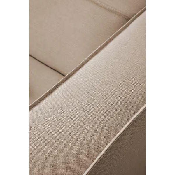 Canapea fixă, material țesătura fină, culoare bej, picior pe stanga, 267 cm lățime