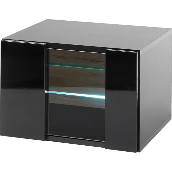 Vitrină suspendată ~Jamaica~ culoare negru lucios, material fronturi MDF, 45 cm lungime - imagine 1