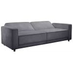 Canapea extensibila, culoare gri antracit, 225 cm lungime, material catifea - imagine 2