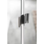 Dulap pe colț 117/104 cm, culoare alb, oglinda pe mijloc, 197 cm înălțime - imagine 4
