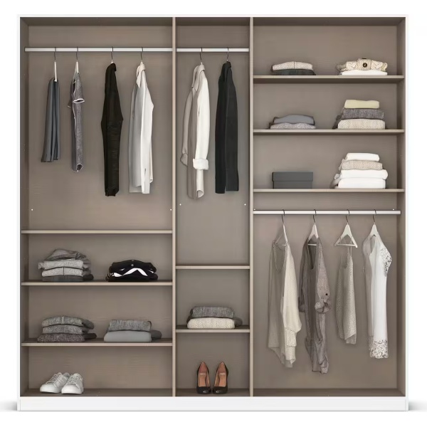 Dulap 226 cm lungime, 5 uși batante, culoare sonoma, compartimentare premium, 229 cm înălțime - imagine 6