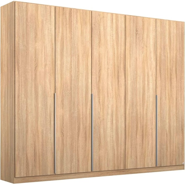Dulap 226 cm lungime, 5 uși batante, culoare sonoma, compartimentare premium, 229 cm înălțime - imagine 2