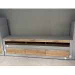 Set living format din 3 piese, material MDF, culoare gri-stejar - imagine 3