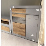 Set living format din 3 piese, material MDF, culoare gri-stejar - imagine 4