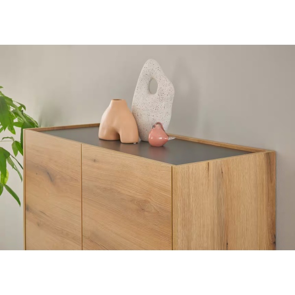 Set living ~Vegas~ format din 4 piese, in stil clasic, culoare stejar-gri antracit, 350 cm lungime