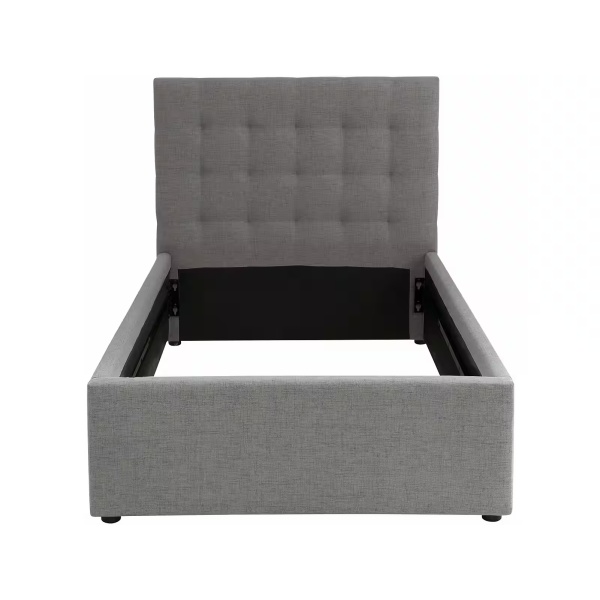 Cadru pat 100x200 cm, material țesătură, culoare gri