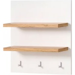 Etajeră ~Mykonos~ in stil rustic, culoare alb mursar-stejar, 60 cm lungime - imagine 4