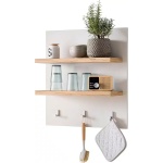 Etajeră ~Mykonos~ in stil rustic, culoare alb mursar-stejar, 60 cm lungime - imagine 3