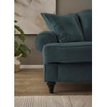 Canapea fixă modernă 3-5 locuri pentru living 230 cm, tapițată în țesătură fină vernil-albăstrui, picioare din lemn masiv, design elegant contemporan DUBAI - imagine 7