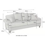 Canapea fixă modernă 3-5 locuri pentru living 230 cm, tapițată în țesătură fină vernil-albăstrui, picioare din lemn masiv, design elegant contemporan DUBAI - imagine 11