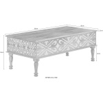 Măsuță de cafea, material lemn masiv de mango, sculptată manual, 120 cm lungime - imagine 4