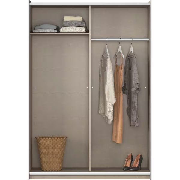Dressing 131 cm lungime, 2 uși glisante, culoare gri antracit, 191 cm înălțime