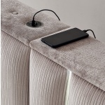 Boxspring ~STARLIGHT~ cu lada de depozitare, saltea premium cu topper inclus, structura metalica, LED-uri si charger USB - imagine 3
