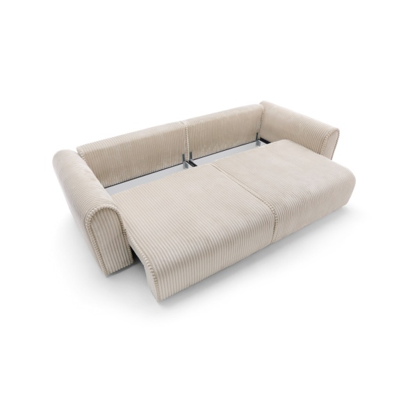 Canapea extensibila Cellora king-size, 300 cm lungime, cu lada de depozitare, material velur catifelat raiat, extensia 180/240 cm - imagine 7