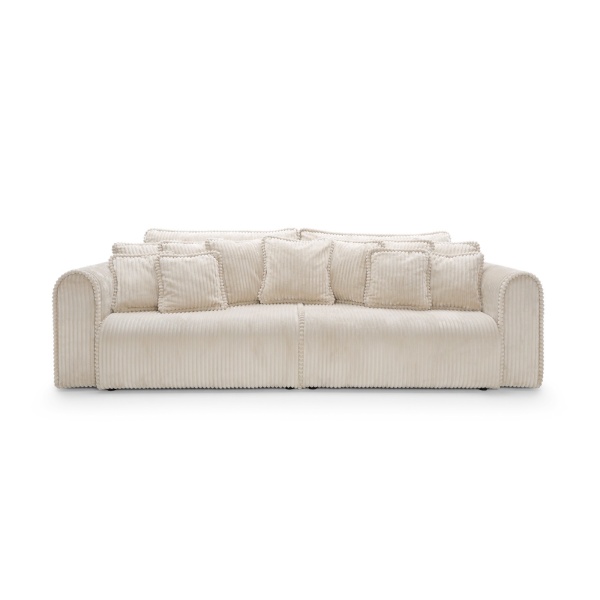 Canapea extensibila Cellora king-size, 300 cm lungime, cu lada de depozitare, material velur catifelat raiat, extensia 180/240 cm - imagine 6