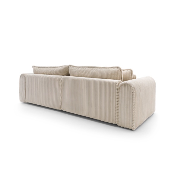 Canapea extensibila Cellora king-size, 300 cm lungime, cu lada de depozitare, material velur catifelat raiat, extensia 180/240 cm - imagine 9