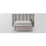 Boxspring ~STARLIGHT~ cu lada de depozitare, saltea premium cu topper inclus, structura metalica, LED-uri si charger USB - imagine 2