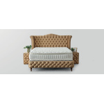 Boxspring ~IMPERIAL~ cu lada de depozitare, saltea cu topper inclus, material catifelat