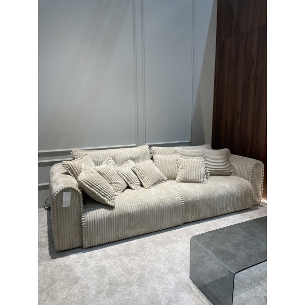 Canapea extensibila Cellora king-size, 300 cm lungime, cu lada de depozitare, material velur catifelat raiat, extensia 180/240 cm - imagine 1