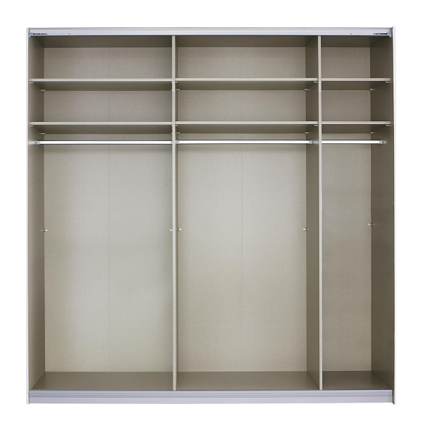 Dressing 226 cm lungime, 2 uși glisante, culoare sonoma-alb, 210 cm înălțime - imagine 3