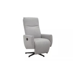 Fotoliu de relaxare cu recliner, rotativ, culoare gri, material țesătură - imagine 3