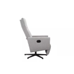 Fotoliu de relaxare cu recliner, rotativ, culoare gri, material țesătură - imagine 5