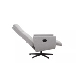 Fotoliu de relaxare cu recliner, rotativ, culoare gri, material țesătură - imagine 7