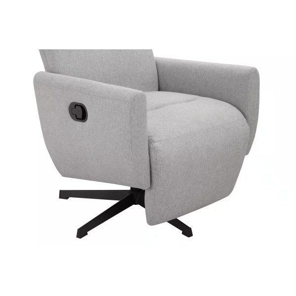 Fotoliu de relaxare cu recliner, rotativ, culoare gri, material țesătură - imagine 8