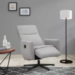 Fotoliu de relaxare cu recliner, rotativ, culoare gri, material țesătură - imagine 2