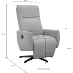 Fotoliu de relaxare cu recliner, rotativ, culoare gri, material țesătură - imagine 9
