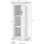 Comodă ~Barcelona~ in stil modern, culoare alb murdar-sonoma, 71 cm lungime - imagine 5